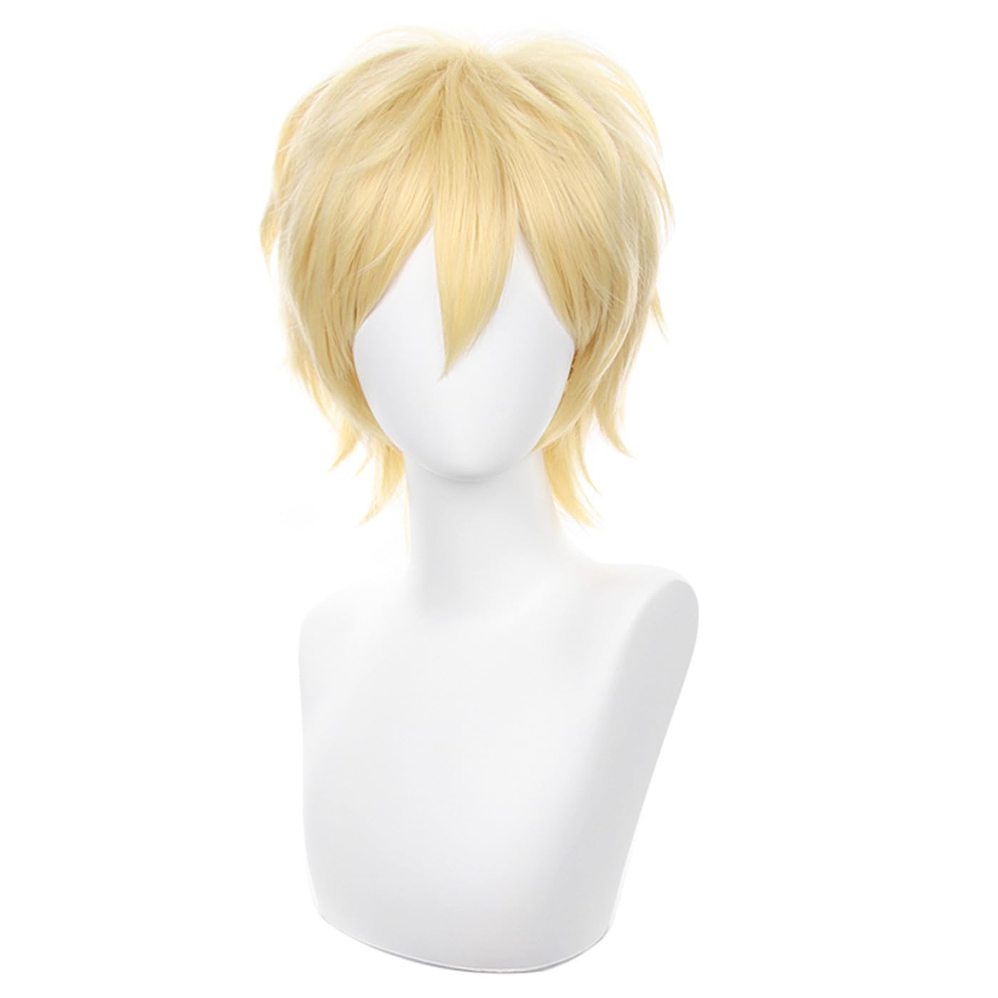 Blonde Cosplay Wig for Men & Women - Short Spiky Fluffy Heat Resistant Synthetic Hair - Perfect for Halloween, Anime Conventions, Costume Parties & Cosplay Events