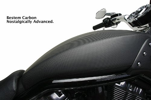 Bestem Matte Carbon Fiber Tank Cover Fairing for Harley Davidson VRSCF V-Rod Muscle - Durable Motorcycle Accessory for Enhanced Style & Protection on Road Trips