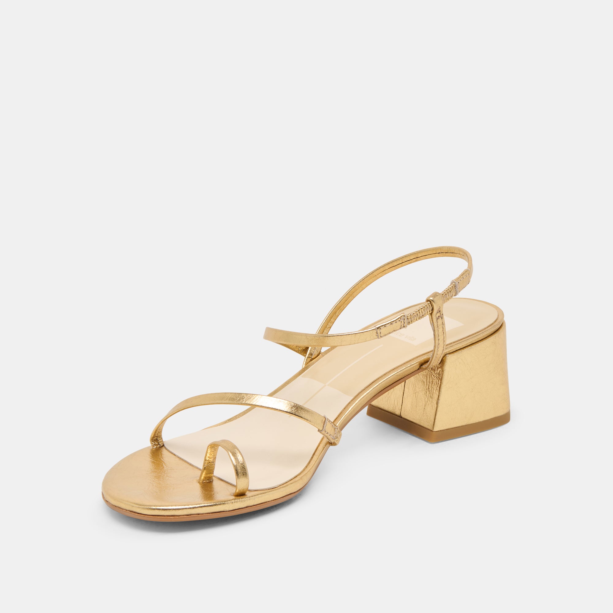 TRINI Women's Gold Leather High Heels - Elegant Dress Shoes for Parties, Weddings & Evening Events
