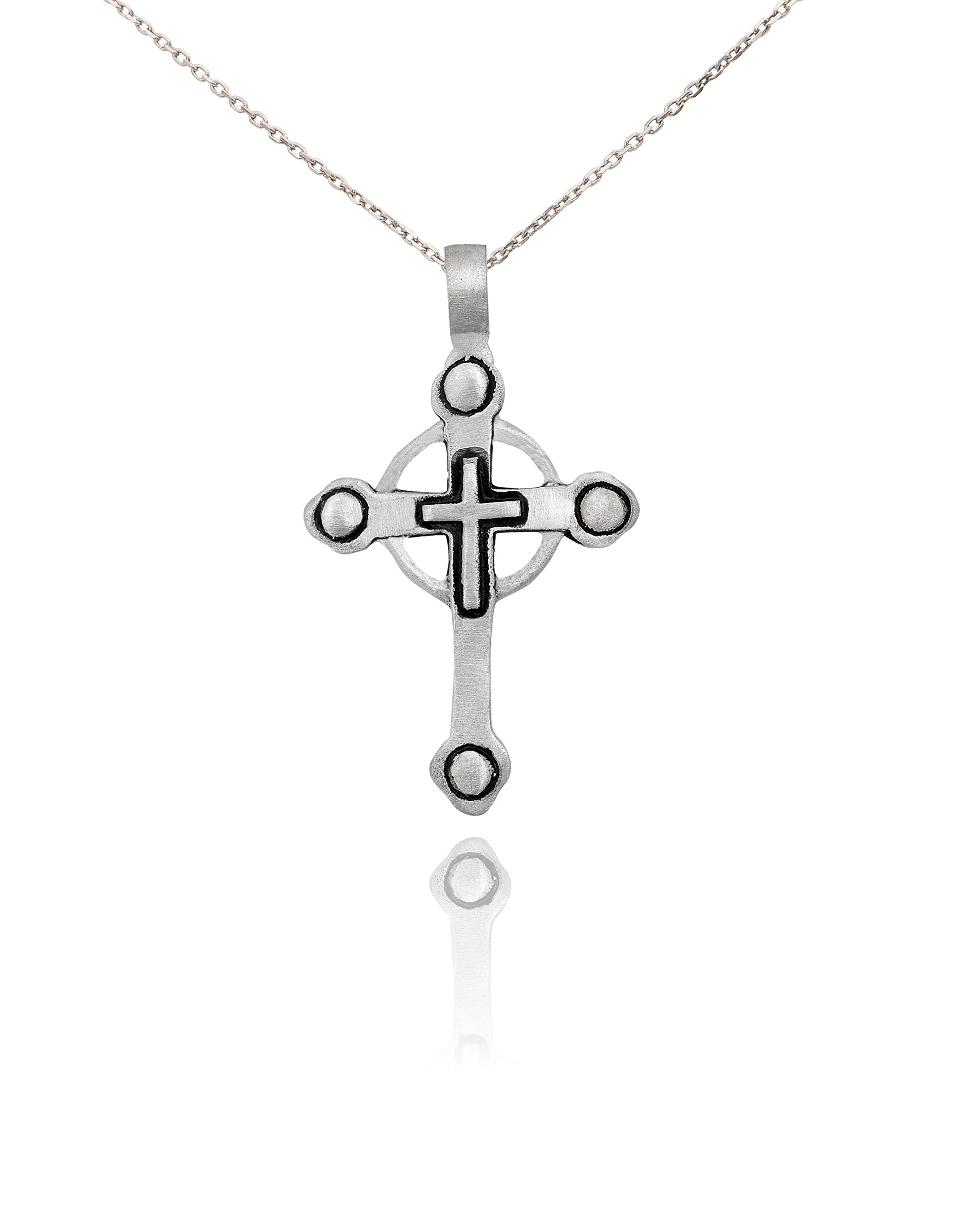 Elegant Silver Pewter Cross Charm Necklace for Women - Perfect for Gifts, Everyday Wear & Special Occasions