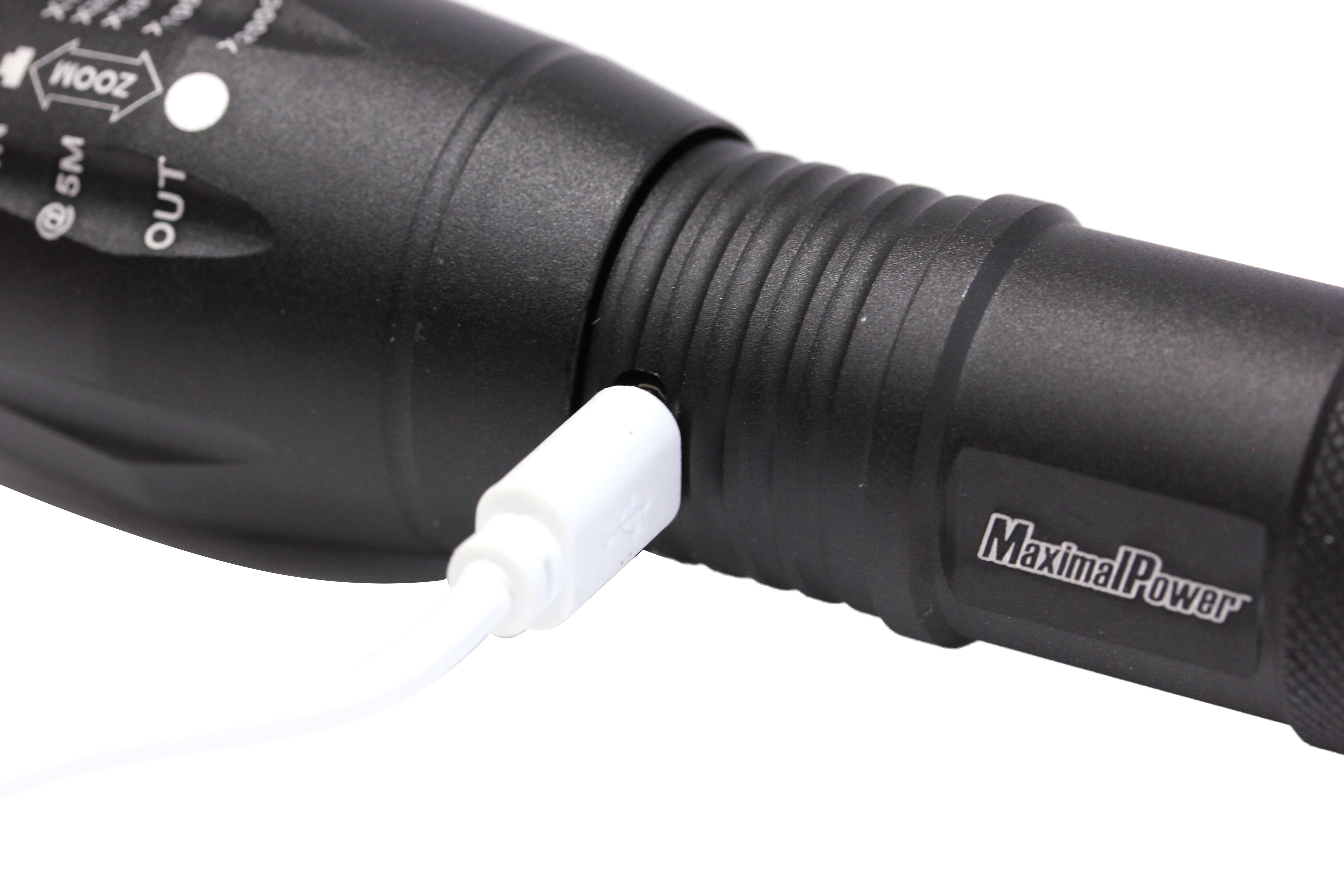 MaximalPower Mini LED Flashlight - Ultra Bright 1000 Lumens, 18650 Rechargeable Battery, Waterproof & Durable for Camping, Hiking, Emergency, Outdoor Adventures