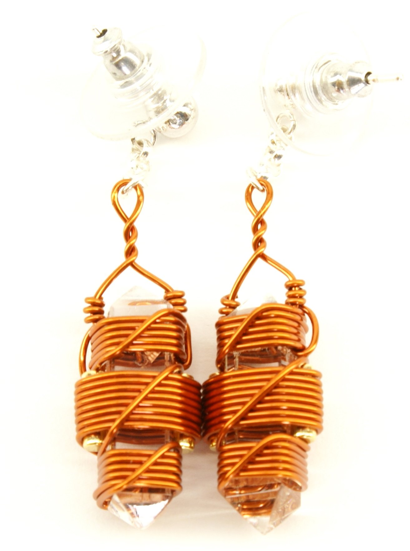 Copper Wire Quartz Crystal Healing Earrings - Natural Vibrational Therapy Jewelry for Stress Relief & Energy Balance | Perfect for Meditation, Yoga & Spiritual Wellness