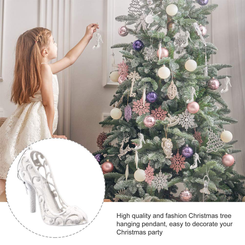 NUOBESTY 12Pcs High Heel Shoe Hanging Ornaments - Elegant Wedding Party Decorations, Birthday Table Centerpieces, Candy Serving Favors for Bridal Showers, Bachelorette Parties & Special Events