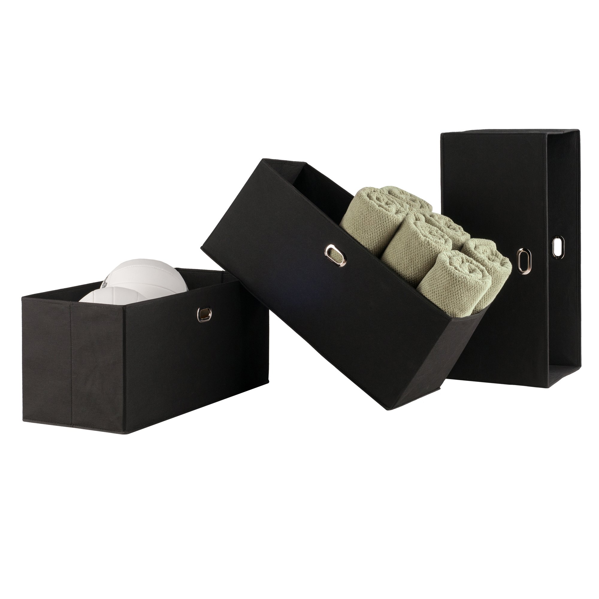 Winsome Wood Torino Black Storage Organizer for Home Office, Living Room, and Bedroom