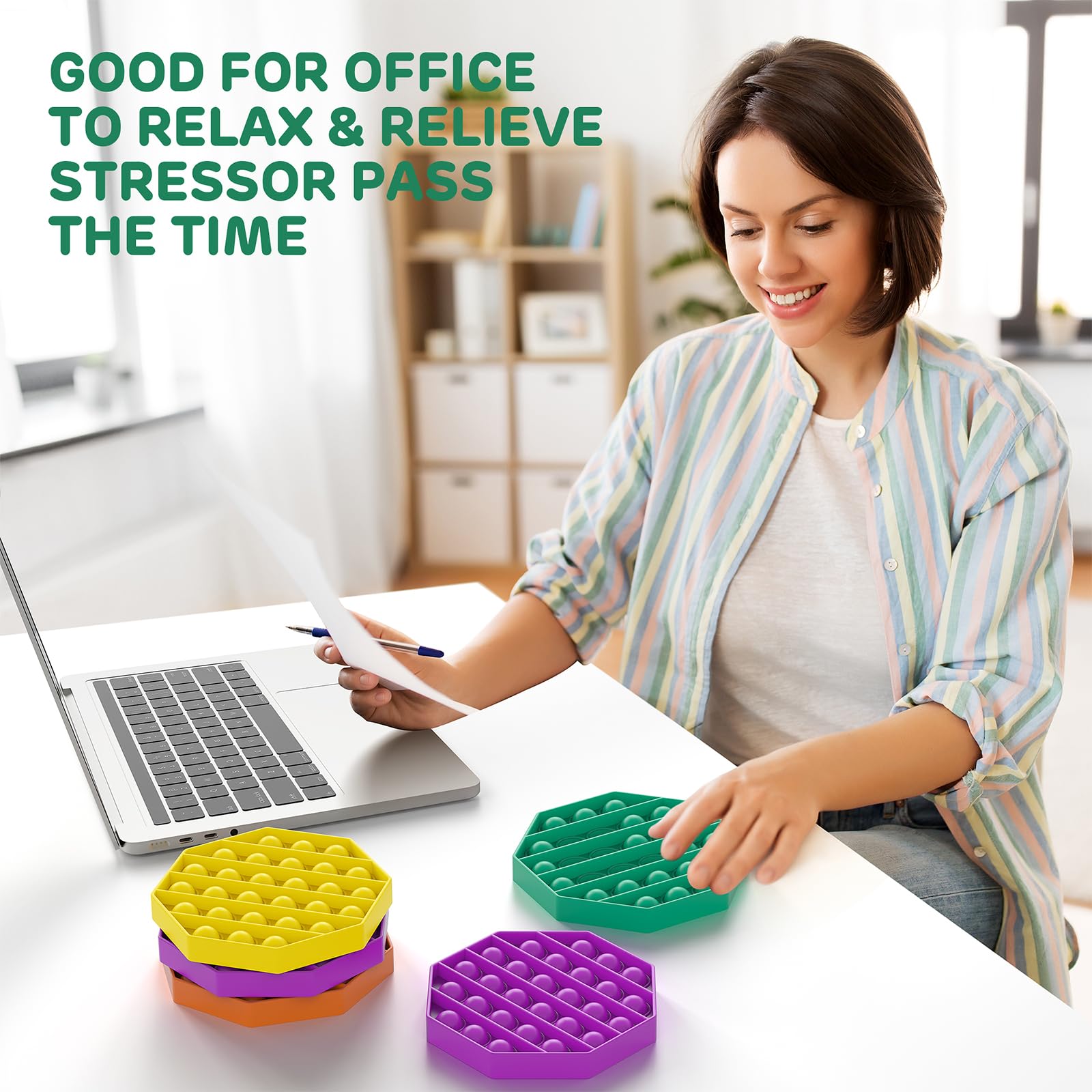 SoulLife 12 Pack Fidget Toys Set - Stress Relief Sensory Toys for Kids & Adults, Push Pop Bubble Poppers Bulk - Perfect for Easter Gifts, Party Favors, Classroom Prizes & Anxiety Relief (Great for ADHD, Autism & Office Stress)