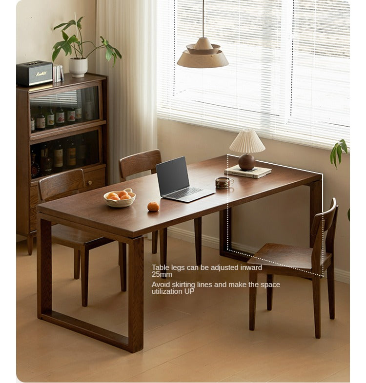 Solid Black Walnut and Oak Wood Long Dining Table - Perfect for Family Gatherings, Dinner Parties & Farmhouse Style Dining Rooms
