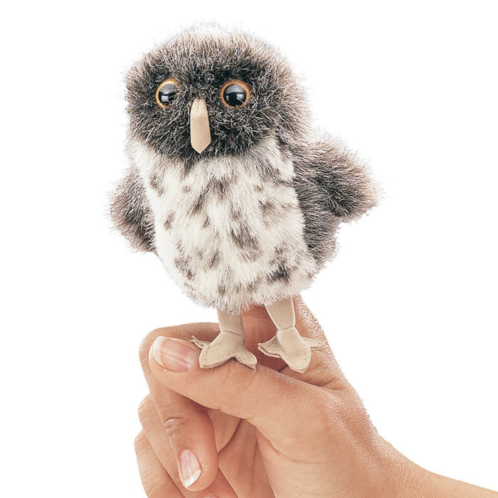 Folkmanis Mini Owl Finger Puppets - Realistic Hand Puppet for Kids, Storytelling & Educational Play - Perfect for Classroom, Birthday Gifts & Imaginative Playtime