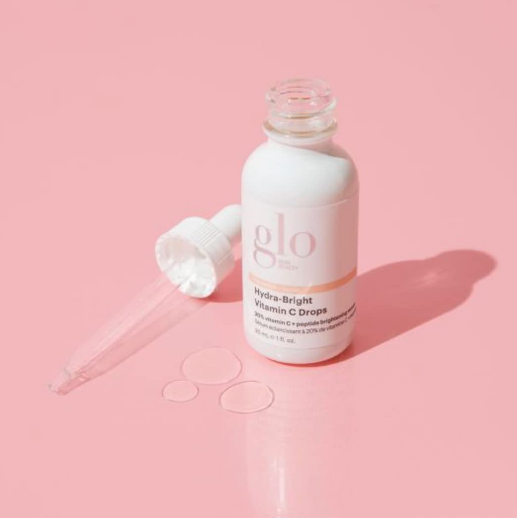 Glo Skin Beauty Hydra-Bright Vitamin C Drops - 20% Vitamin C + Peptide Brightening Serum for Face - Anti-Aging & Dark Spot Treatment - Brightens & Hydrates Skin - Perfect for Morning Skincare Routine