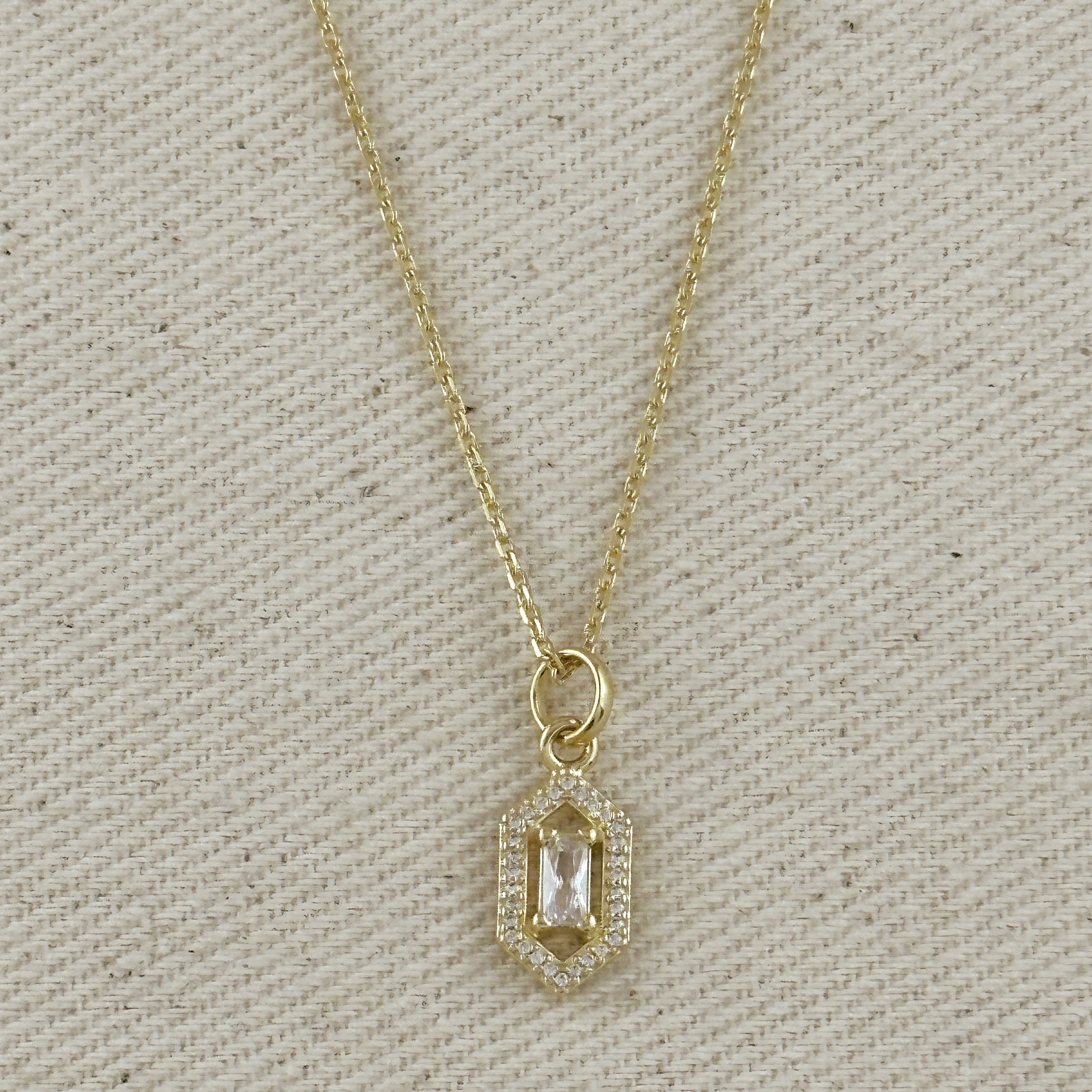 18K Gold Filled Baguette Pendant Necklace for Women - Elegant Layering Jewelry Gift for Birthday, Anniversary & Valentine's Day - Perfect for Parties, Weddings & Special Occasions