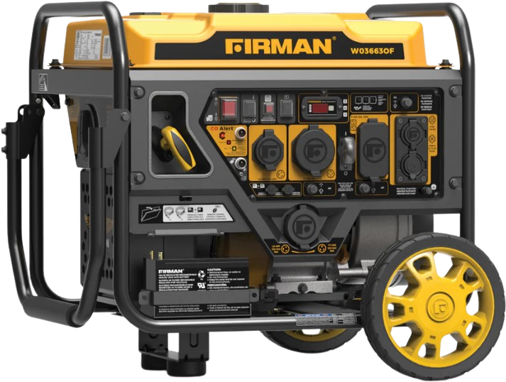 Firman W03663OF 3650W/4200W Portable Generator with 50 Amp Electric Start & CO Alert - Perfect for Home Backup Power, Camping, and Outdoor Events