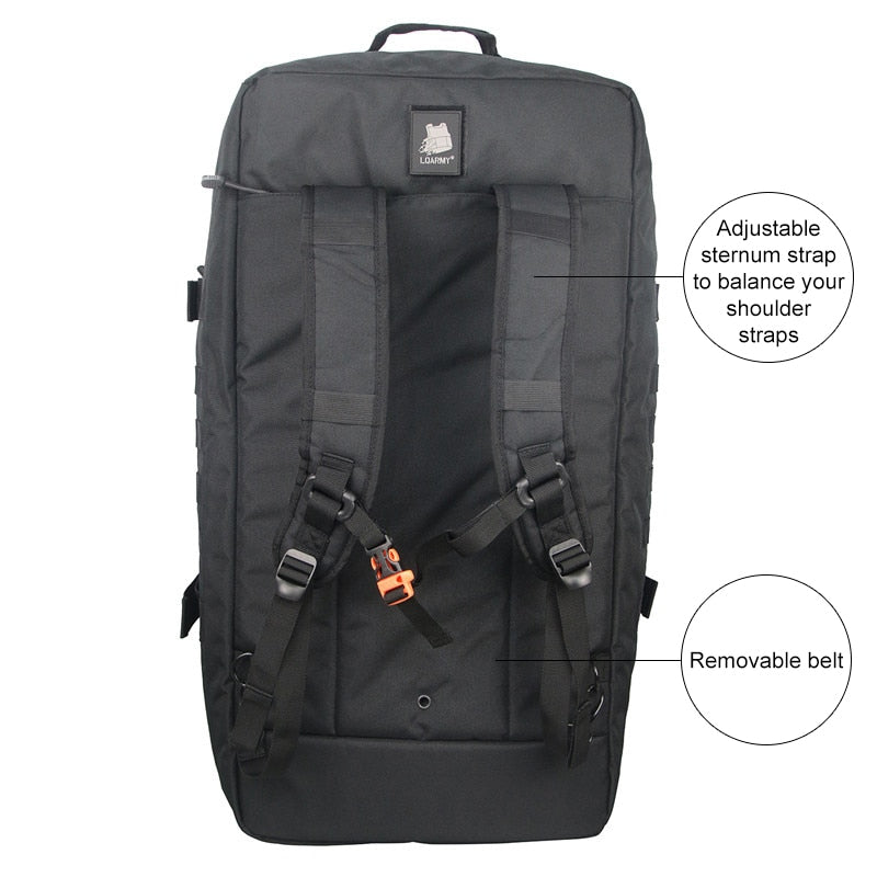 3 in 1 Military Tactical Duffel Bag - Waterproof Travel Backpack & Rucksack for Outdoor Camping, Hiking, and Adventure Sports