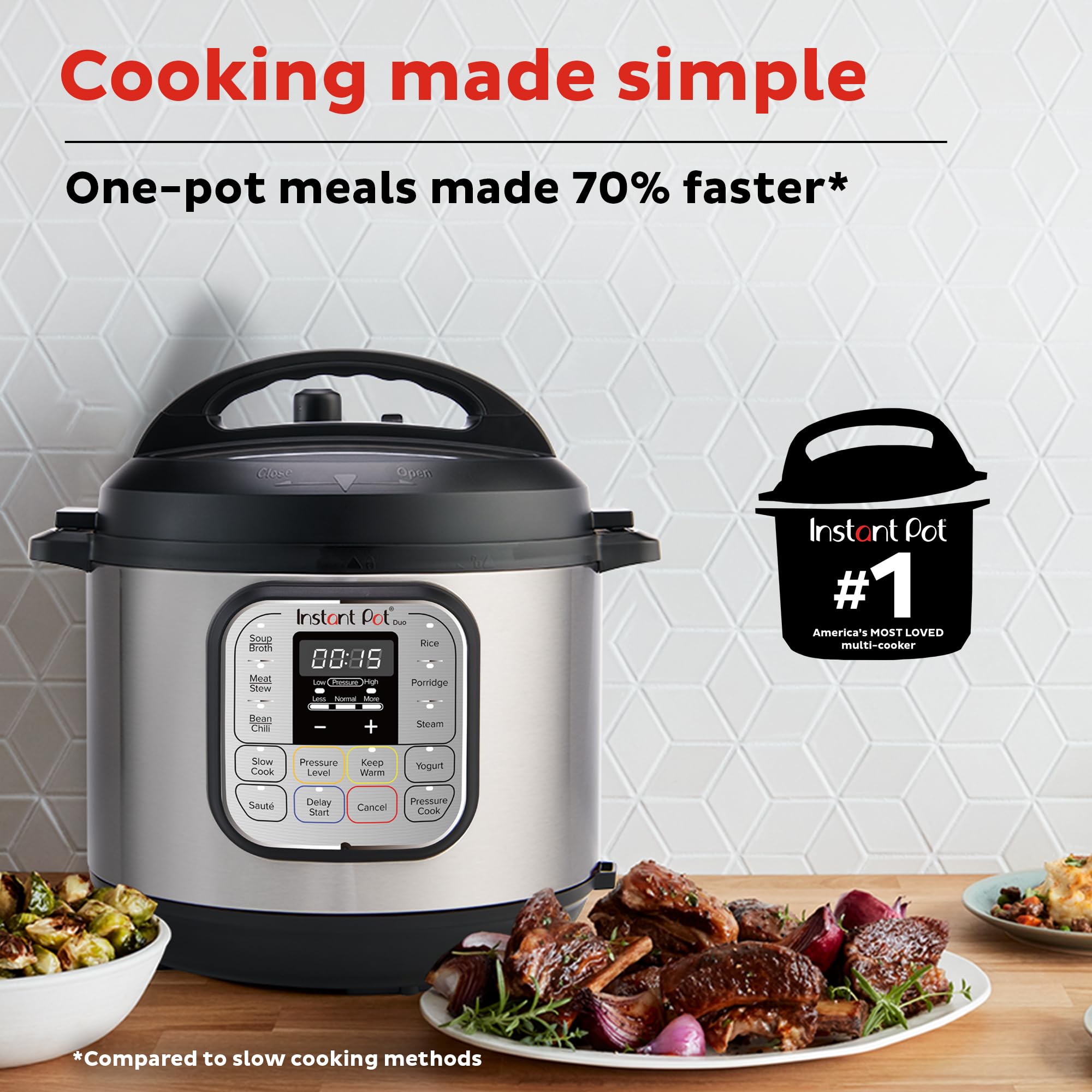 Instant Pot Duo 7-in-1 Mini Electric Pressure Cooker 3 Quart - Multi-Use Slow Cooker, Rice Cooker, Steamer, Sauté Pan, Yogurt Maker & Food Warmer with Free Recipe App (1900+ Recipes) - Perfect for Small Kitchens, Dorms, RV Cooking & Meal Prep - Stainless Steel
