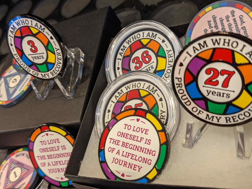 1-50 Years AA Sobriety Recovery Pride Medallion Chip (Year 27) - Celebrate Milestones & Support Addiction Recovery - Perfect for AA Meetings, Anniversary Gifts & Sober Living Encouragement