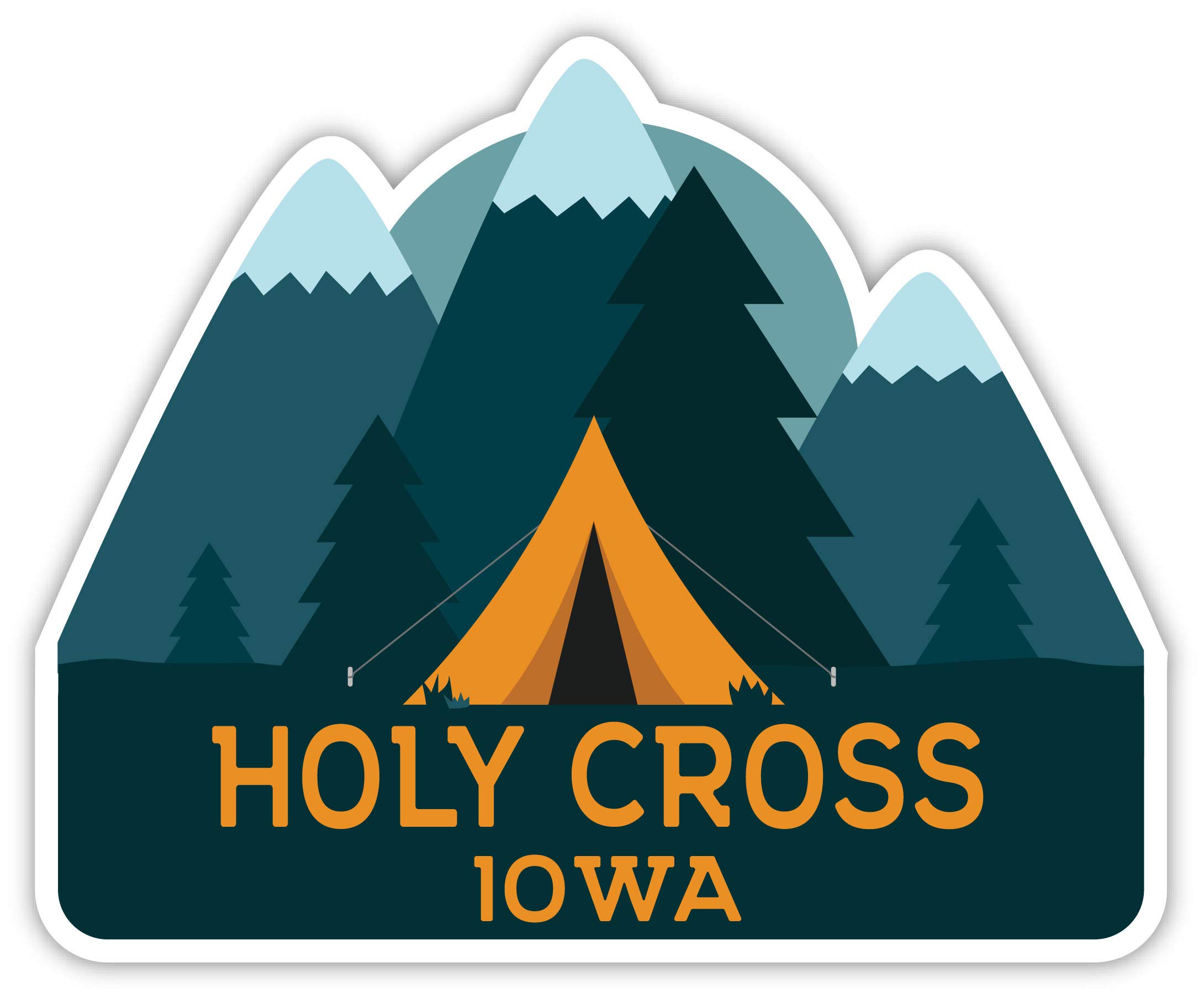 Holy Cross Iowa Souvenir - 4 Inch Refrigerator Magnet with Camping Tent Design - Perfect for Fridge Decor, Travel Memories & Gift Giving