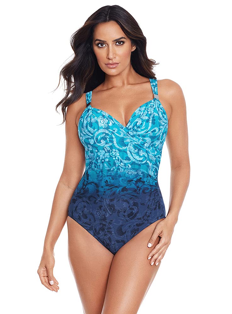 Miraclesuit Women's Tummy Control One Piece Swimsuit with Underwire Bra - Slimming Bathing Suit for Beach, Pool & Vacation