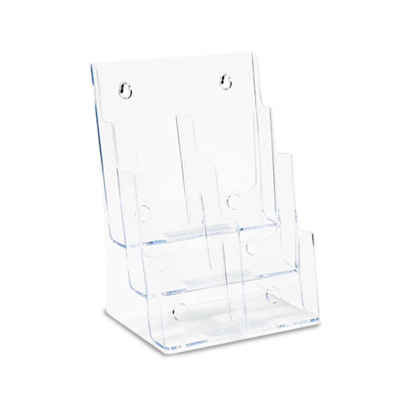 Countertop Brochure Display Stand - Premium Acrylic Brochure Holder for Restaurants, Hotels & Retail Stores - Perfect for Menus, Flyers & Promotional Materials
