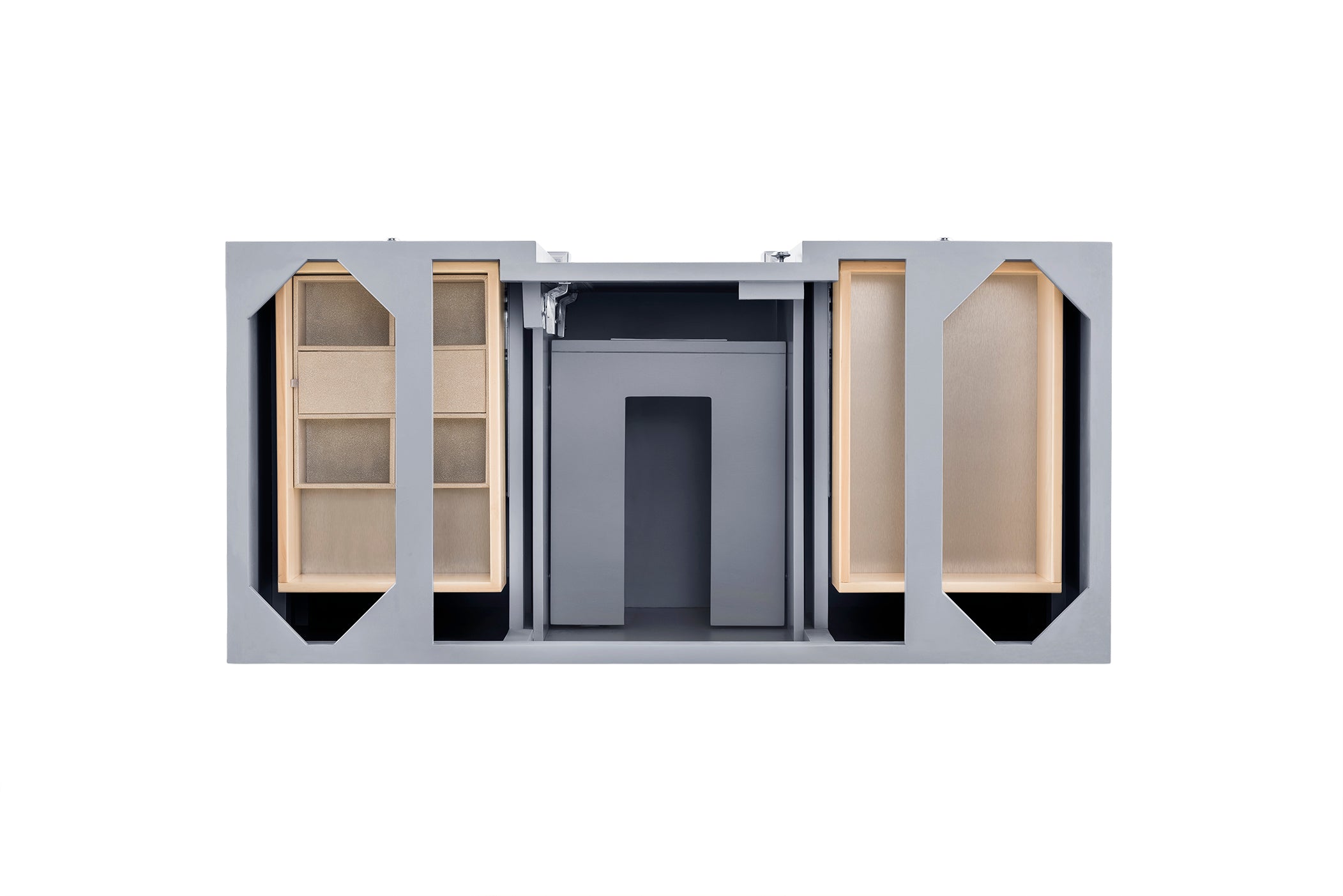 De Soto 48 Inch Single Bathroom Vanity in Silver Gray - Modern Sink Cabinet for Small Space & Powder Room Makeover