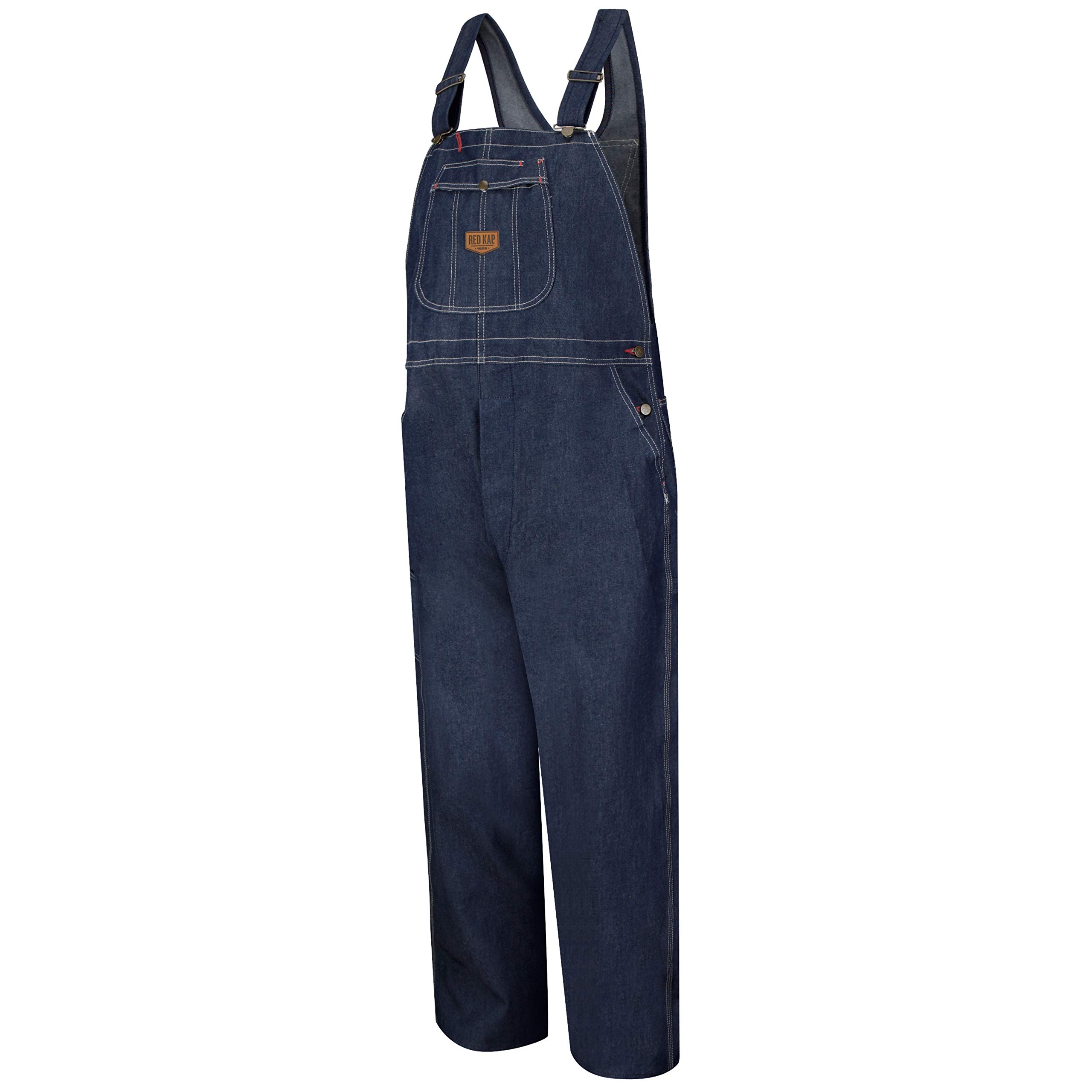 Red Kap Men's Denim Bib Overalls - Durable Workwear for Construction, Farming & DIY Projects | Comfortable & Functional Coveralls for Outdoor Activities
