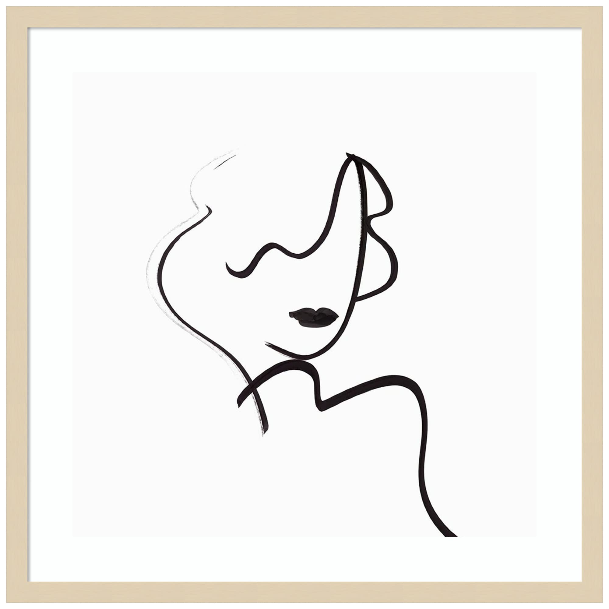 Amanti Art 25x25 Framed Abstract Wall Art Print - Muser I (Woman) by Isabelle Z | Modern Contemporary Home Decor Poster Painting for Living Room, Bedroom, Office | Perfect for Housewarming Gifts & Interior Design