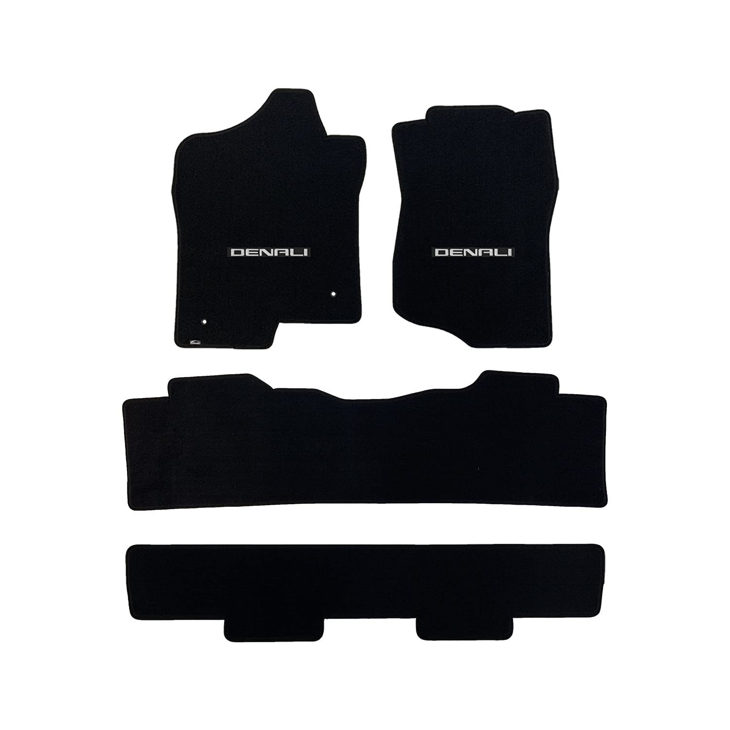 Premium Custom-Fit Carpeted Floor Mats for GMC Yukon 2007-2014 - Luxury Car Floor Liners with Denali Logo (Charcoal, 4-Piece Set for Bucket Seats) - Perfect for All-Weather Protection & Enhanced Interior Style