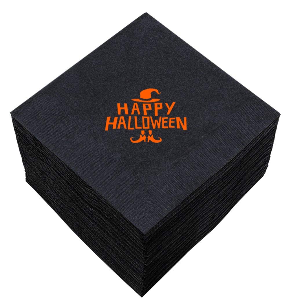 Happy Halloween Party Napkins - 50 Pack 5x5