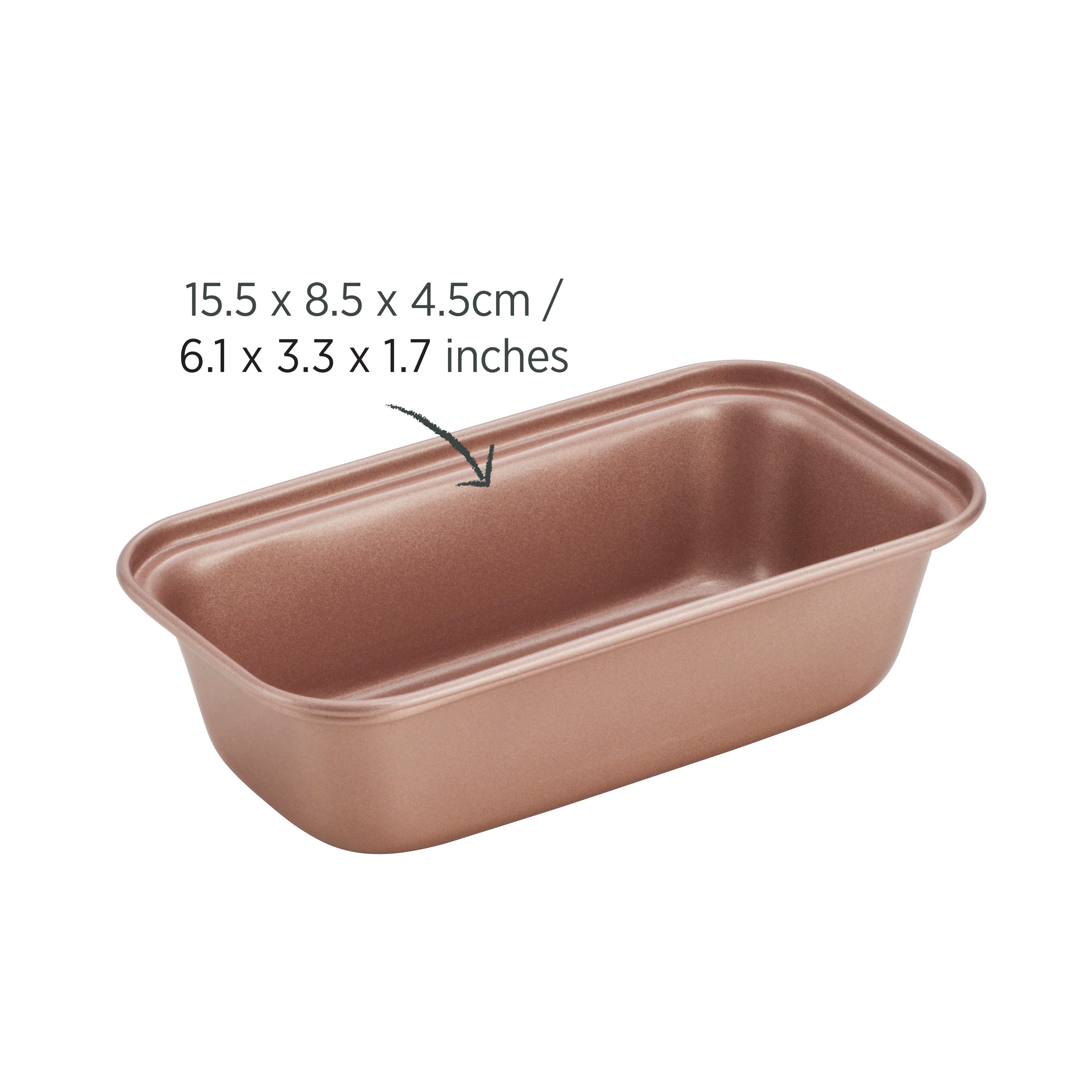 Rose Gold Mini Loaf Pan 15.5cm (6.1 Inch) - Nonstick Baking Pan for Air Fryer & Oven - Perfect for Mini Breads, Cakes & Desserts
