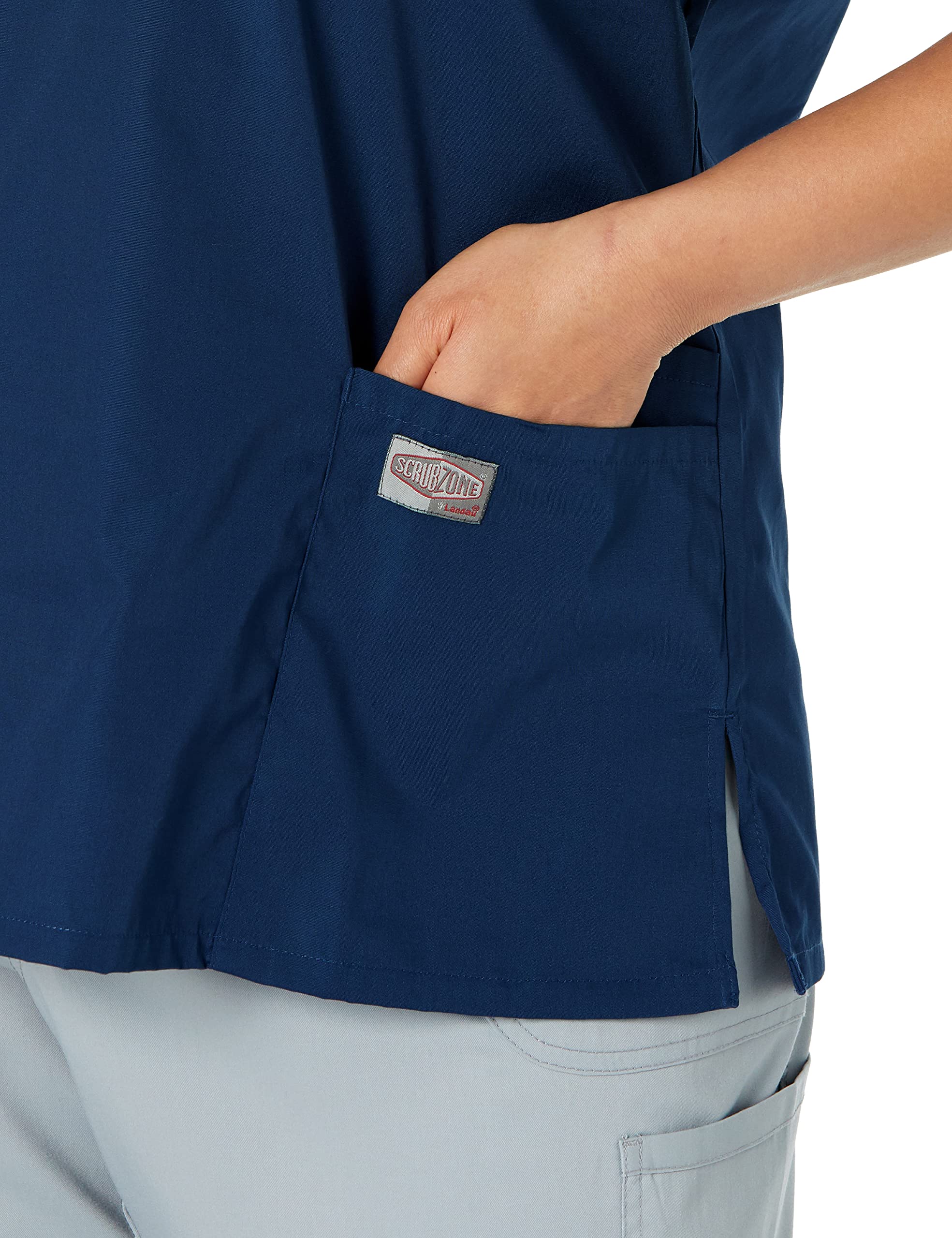 Landau Scrub Zone Relaxed Fit 2-Pocket V-Neck Scrub Top for Women 70221 - Comfortable Medical Uniform for Nurses & Healthcare Professionals - Perfect for Hospitals, Clinics & Long Shifts