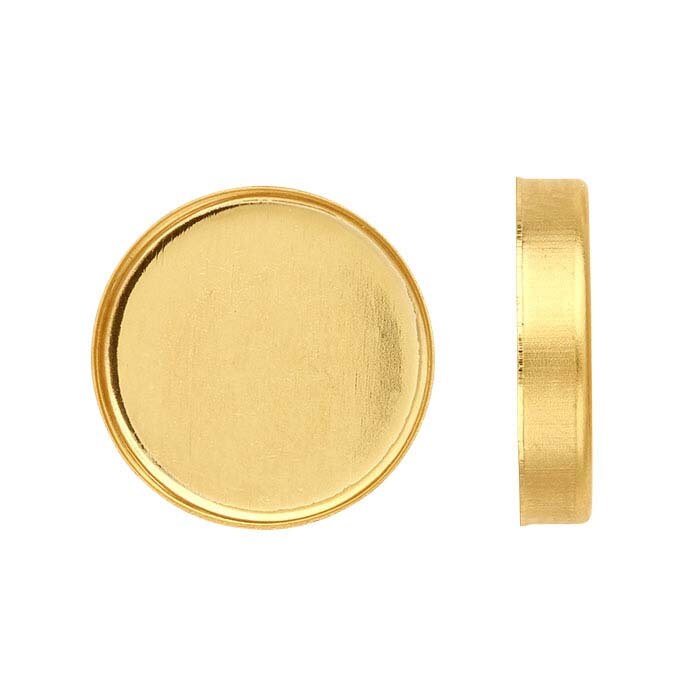 14K/20K Yellow Gold Filled 3-Piece 10mm Round Bezel Cup Set - DIY Jewelry Making Kit for Rings, Earrings & Pendants - Perfect for Custom Handmade Jewelry Designs & Gifts