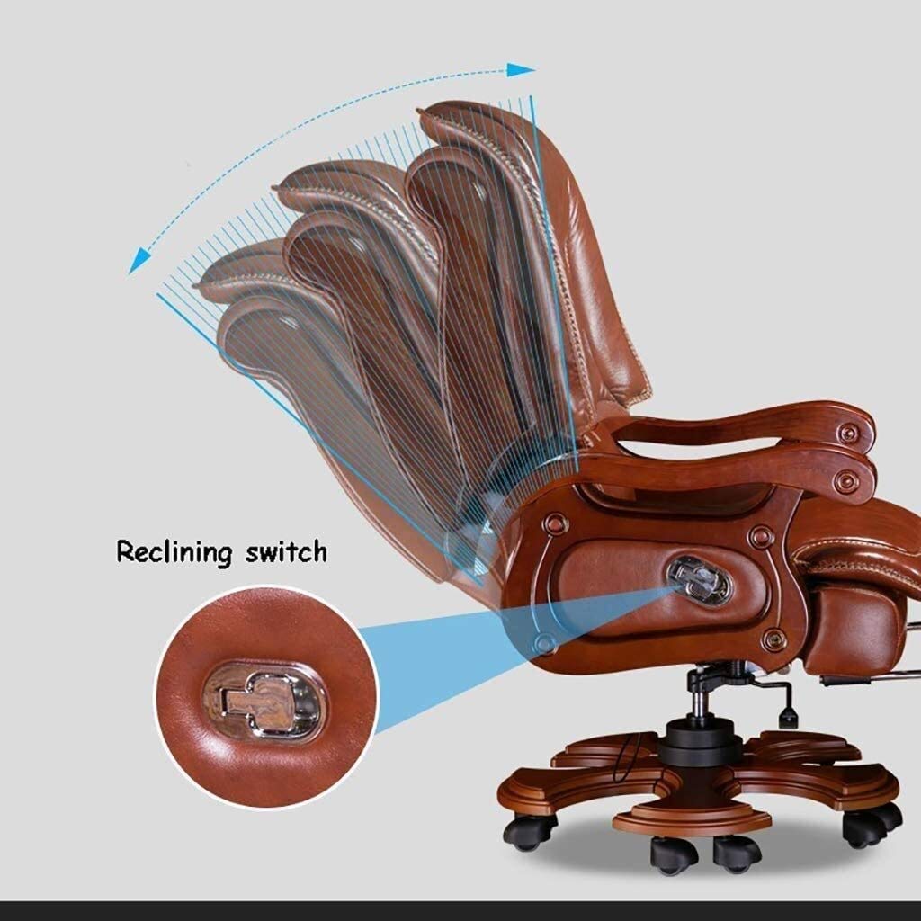 Premium Ergonomic Executive Office Chair - Adjustable Swivel with Lumbar Support & Armrests - Leather Desk Chair for Home & Business Use - Perfect for Long Work Hours, Video Conferencing & Computer Work