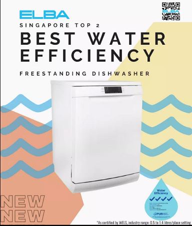 Elba EBDW 1481M Freestanding Dishwasher - Energy Efficient 4-Tick Rating - Perfect for Small Kitchens & Apartments