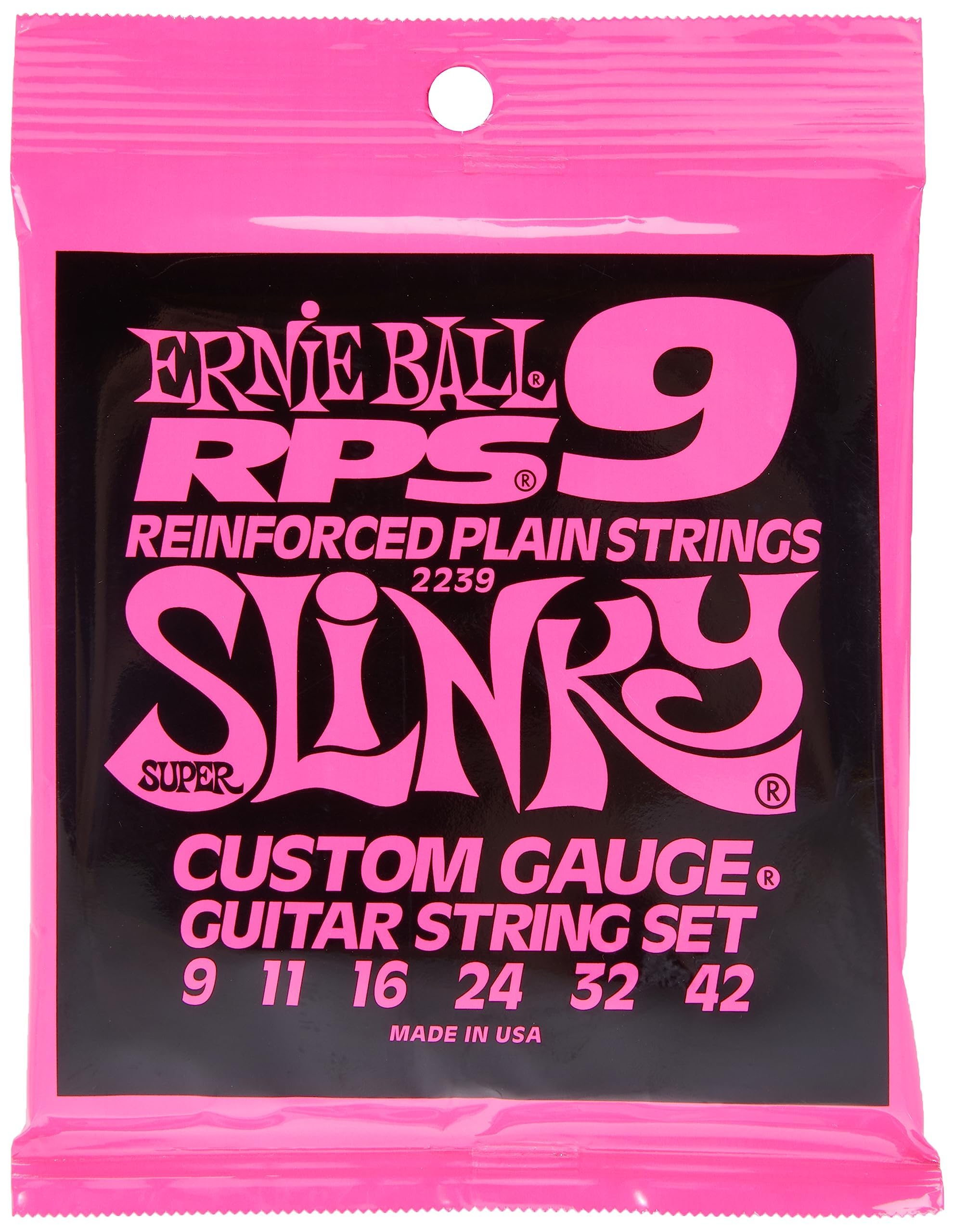 Ernie Ball Super Slinky RPS Electric Guitar Strings - 9-42 Gauge (P02239) - 1 Pack - Perfect for Rock, Blues & Metal - Ideal for Stage Performance & Studio Recording
