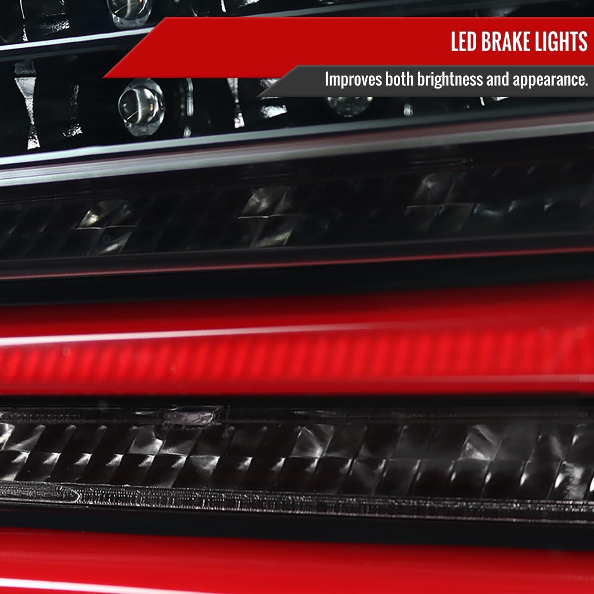 08-10 Pearl Black Neon LED Tail Brake Light Bar Pair - High Visibility & Durable for Night Driving & Car Customization