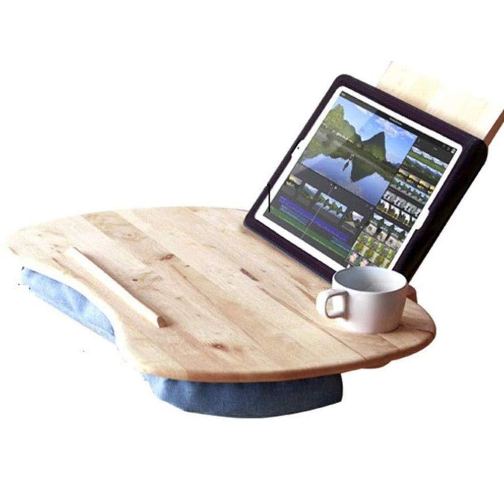 Premium Large Bamboo Lap Desk for Laptop with Cushion & Handle - Portable Laptop Stand, Writing Tray for Sofa, Bed, Reading - Perfect for Work, Study & Relaxation at Home or Office