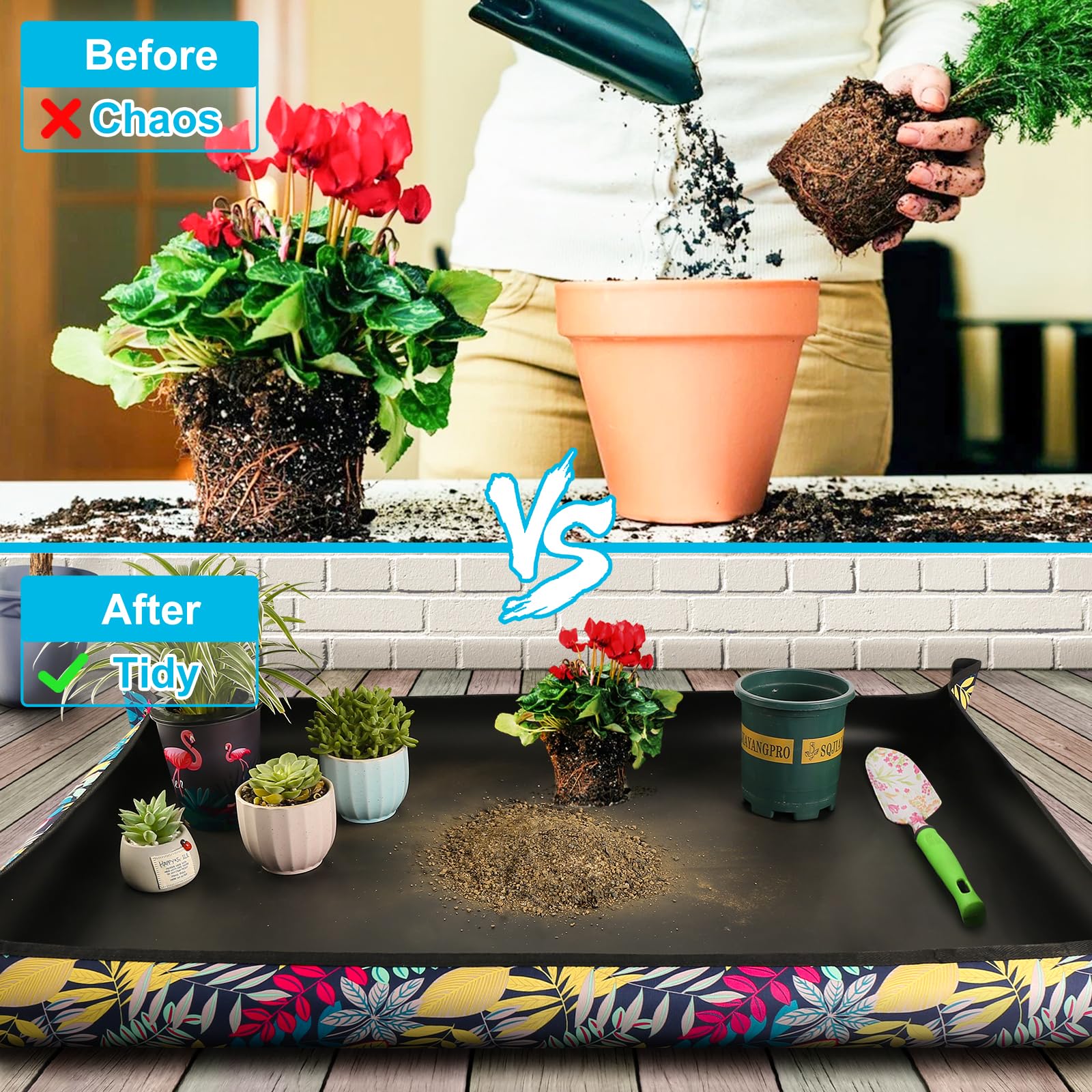 Large Repotting Mat 43.5x29.5in - Indoor Plant Transplanting & Gardening Gifts for Home Use