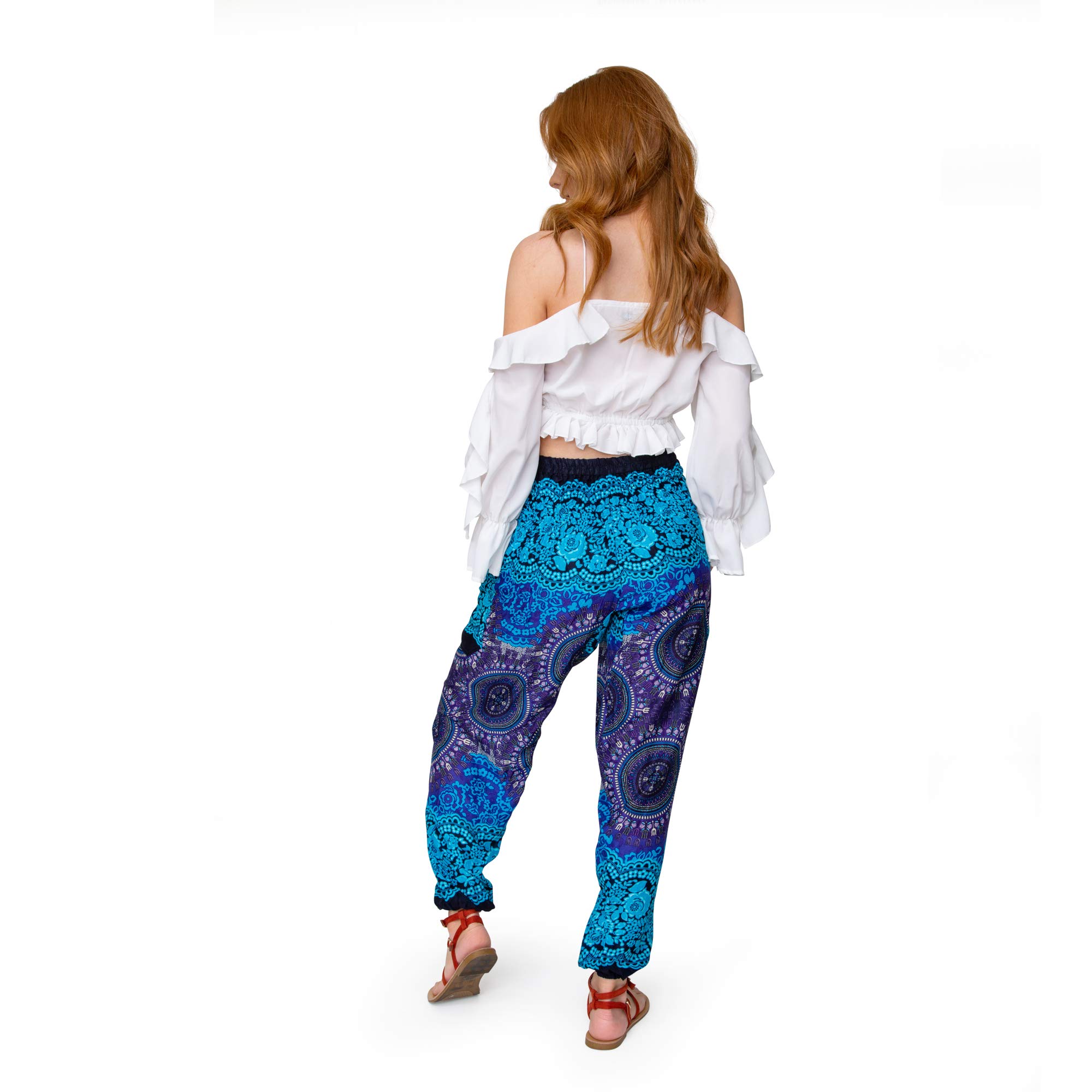 Happy Trunks Harem Pants for Women - Soft Yoga Pants with Pockets (Sizes S-XXL) | Hippie Boho Clothes | Perfect for Yoga, Beach Lounge & Festival Outfits