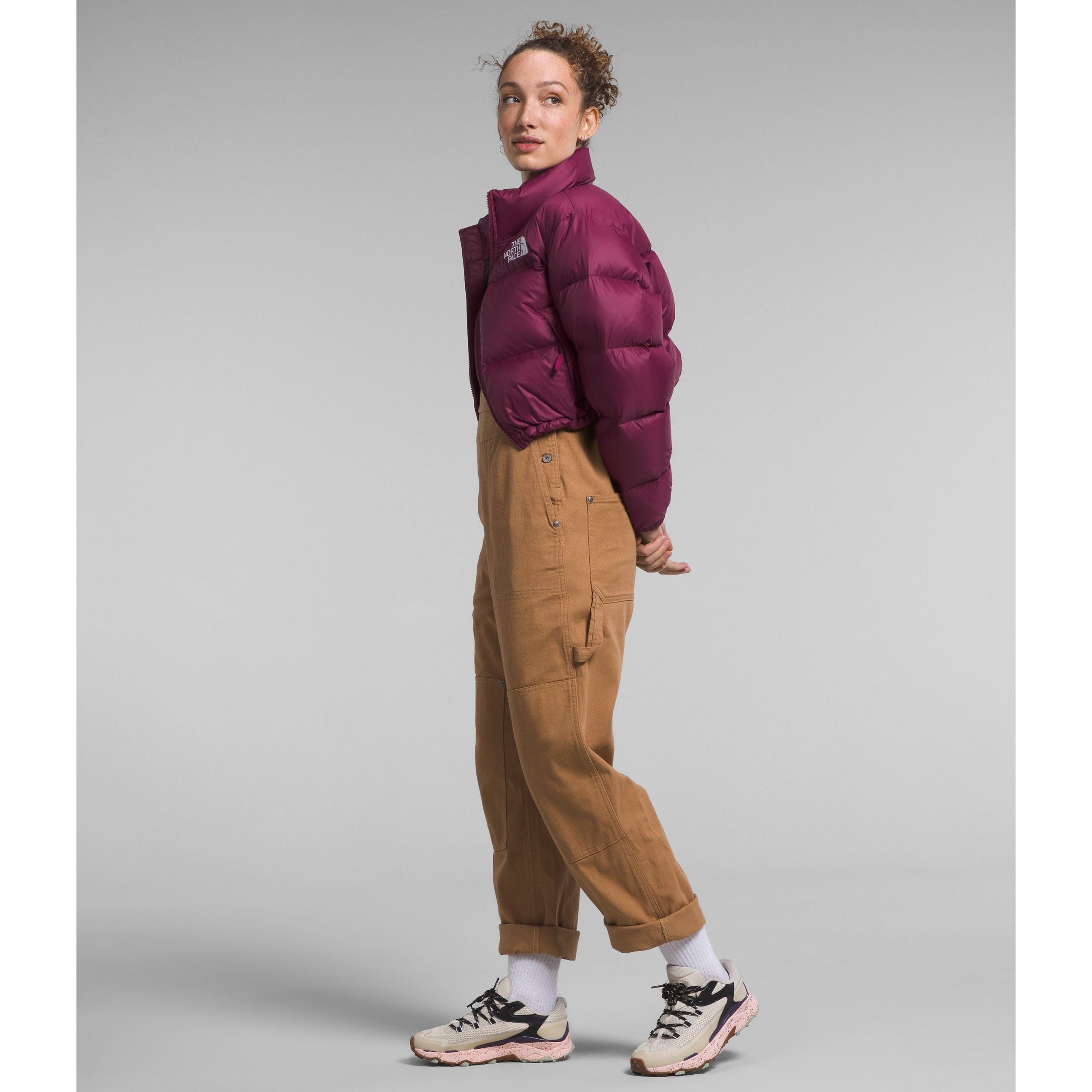 The North Face Women's Nuptse Short Puffer Jacket - Lightweight Winter Coat, Water-Resistant, Insulated for Warmth - Perfect for Hiking, Travel & Outdoor Adventures in Boysenberry Color