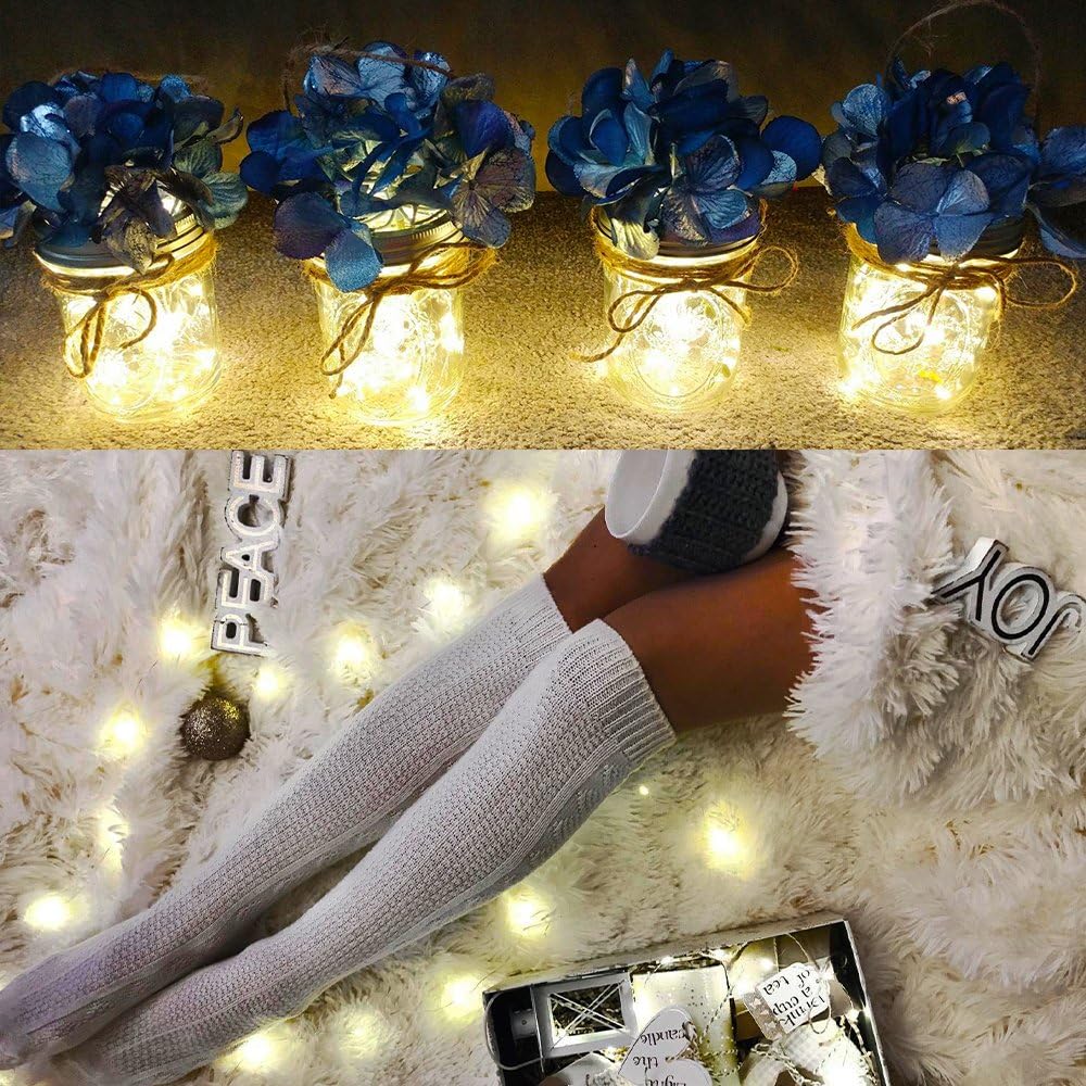 YKB 12 Pack Fairy Lights Battery Operated - 20 Small LED Lights on 6.6ft/2m Silver Copper Wire, Mini LED String Lights Powered by 2xCR2032 - Perfect for Mason Jars, Christmas Decorations, Weddings, Home Parties & Outdoor Events
