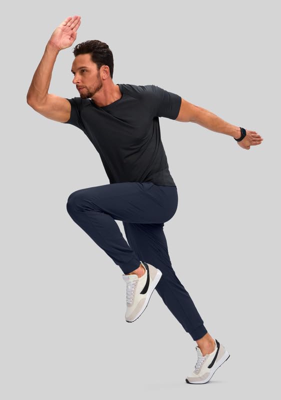 Pudolla Men's Slim Fit Golf Joggers with Zipper Pockets - Stretch Lightweight Sweatpants for Casual & Dress Wear - Perfect for Golf, Travel & Everyday Comfort