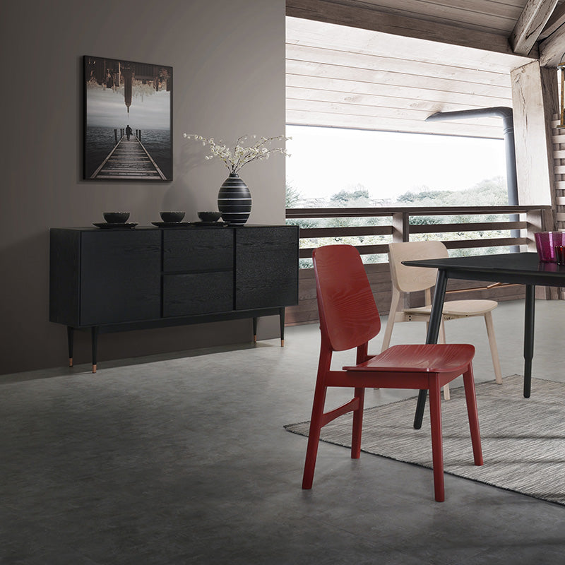 FANGO 150cm Black Ash Sideboard Buffet Cabinet - Stylish Storage for Dining Room, Living Room & Entryway