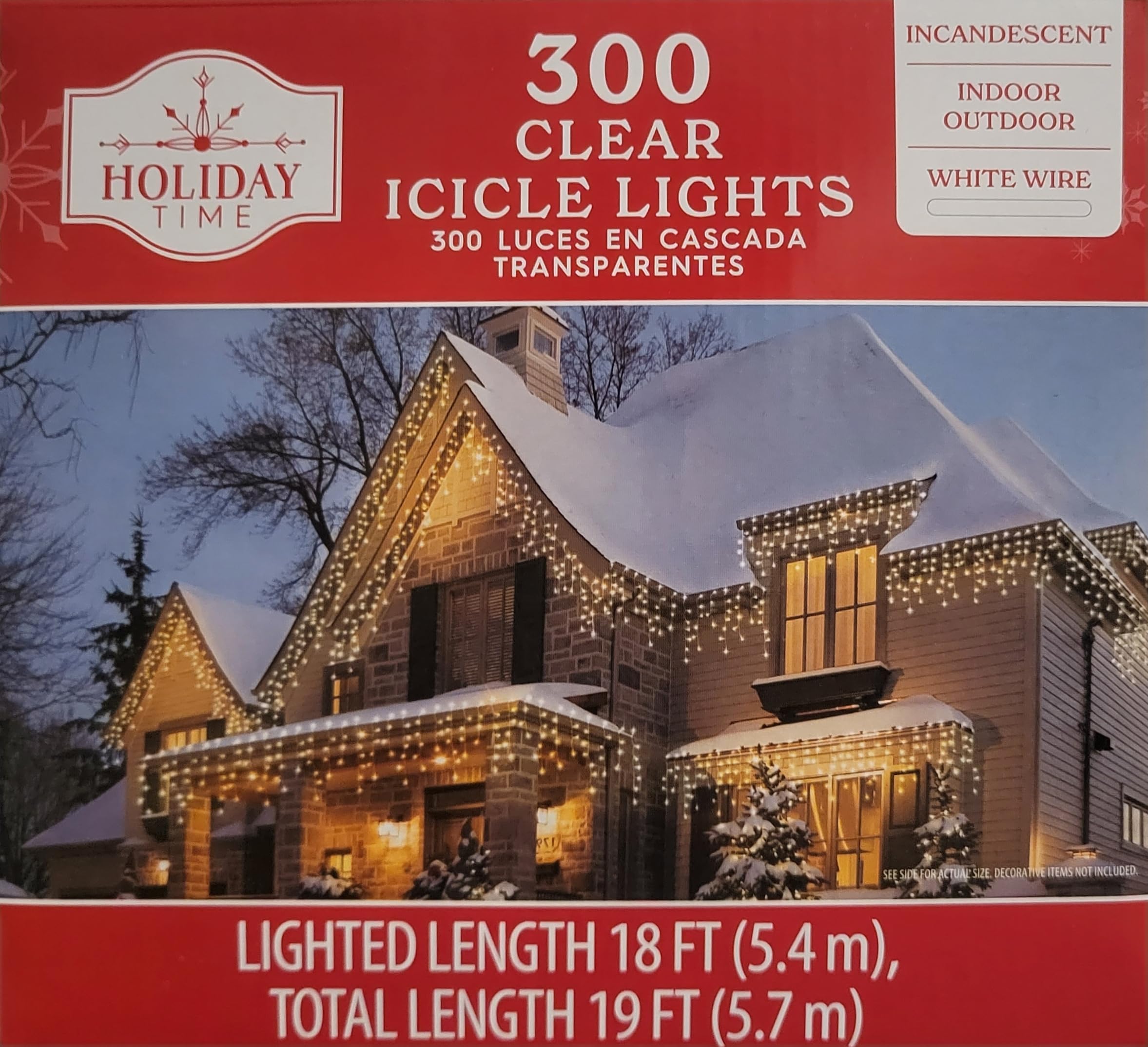 300-Count Clear Icicle Christmas String Lights with White Wire - Outdoor Waterproof Fairy Lights for Holiday, Party, and Garden Decoration