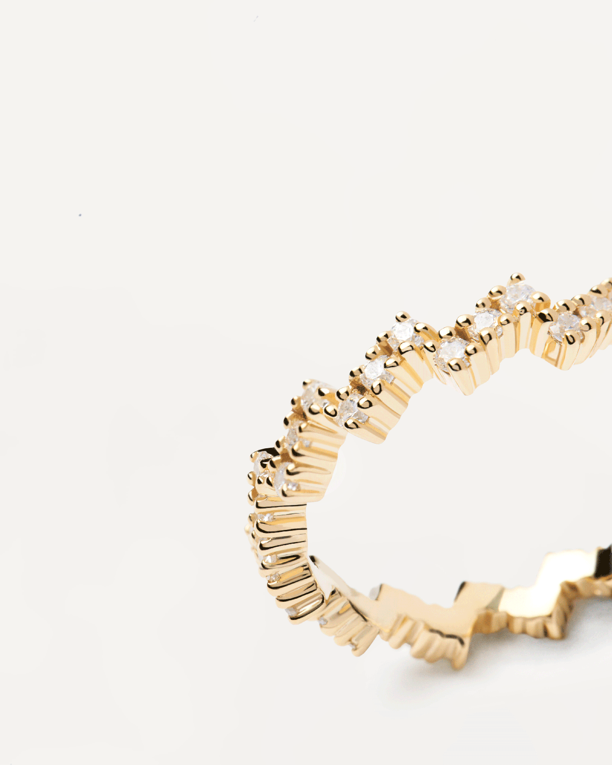 GRID The Zipper Gold Ring - Stylish 14K Gold Plated Fashion Ring for Women, Trendy Jewelry Gift for Her - Perfect for Everyday Wear, Parties & Special Occasions