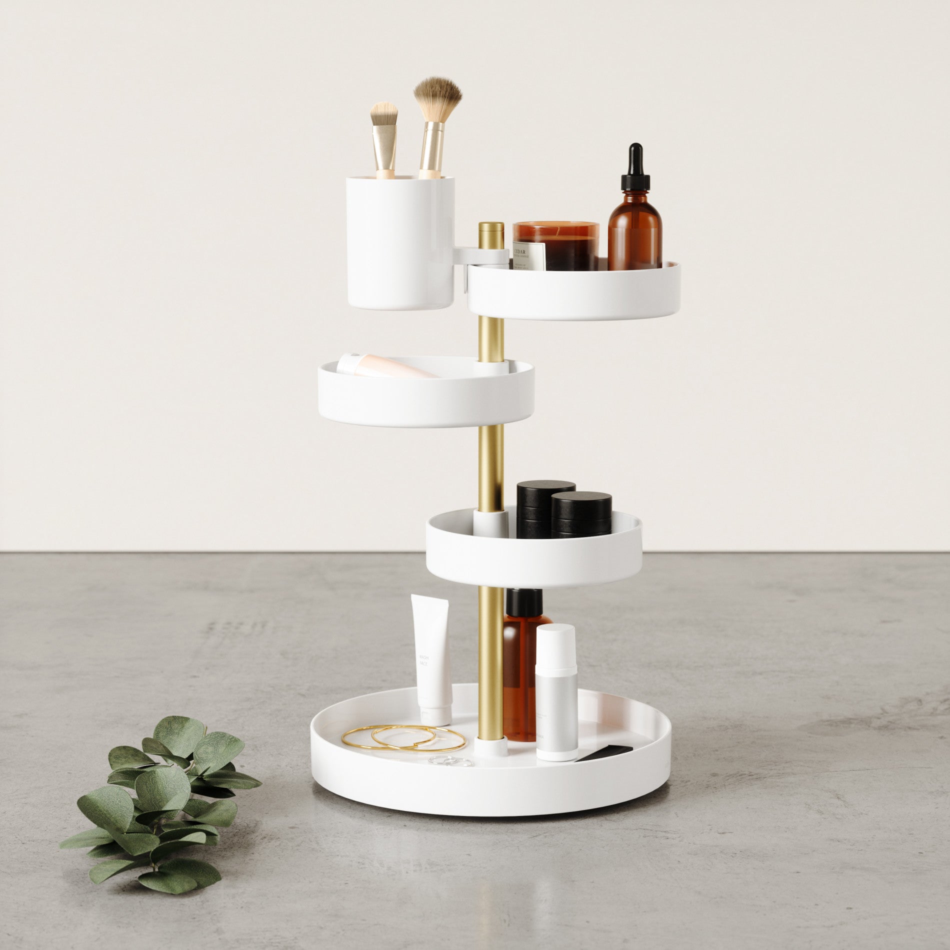Pirouette Cosmetic Organizer - 360° Rotating Makeup Storage Case with Adjustable Dividers | Perfect for Vanity, Bathroom & Travel | Keep Your Beauty Essentials Organized in Style