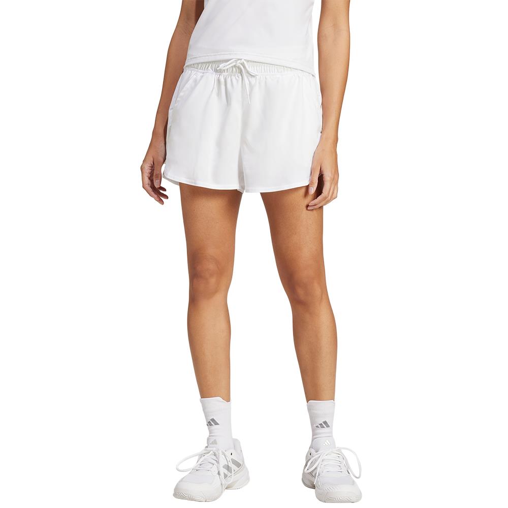 Adidas Women's Club Shorts - White | Comfortable Athletic Shorts for Running, Yoga & Gym Workouts | Perfect for Casual Wear & Sports Activities