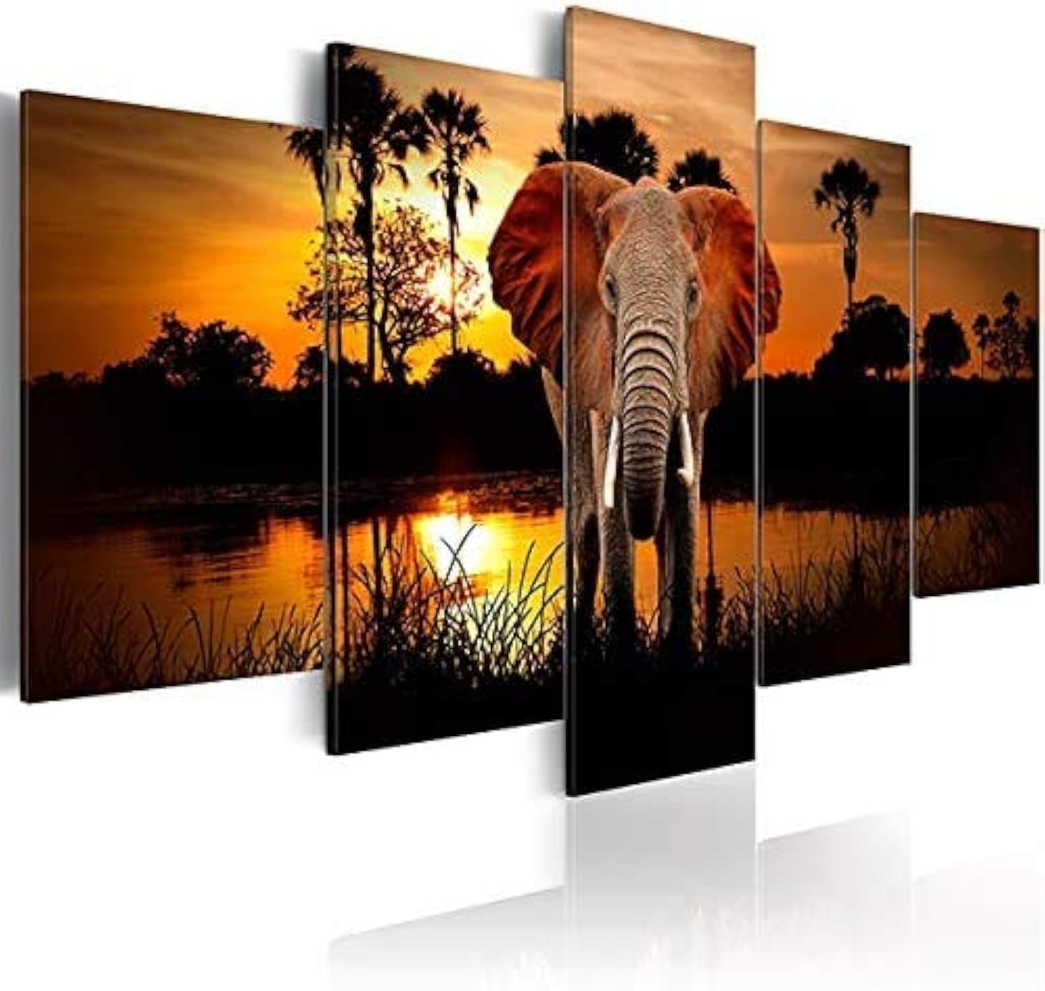 Elephant Wall Art Canvas Prints - Handmade Animal Paintings for Home & Office Decor | Perfect for Living Room, Bedroom, Nursery