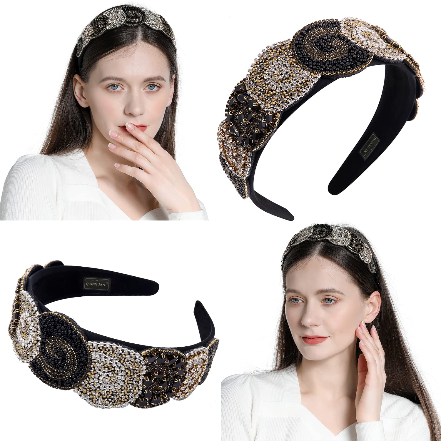 Sparkling Rhinestone Headbands for Women - Crystal Beaded Fashion Hair Accessories with Bling Chains | Perfect for Weddings, Parties, and Special Occasions