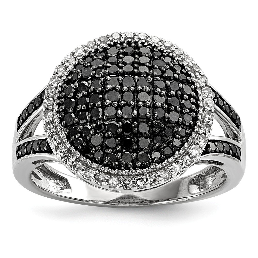 925 Sterling Silver 0.77ct Black & White Diamond Ring for Women | Elegant Wedding, Engagement & Anniversary Jewelry Gift | Diamond2Deal