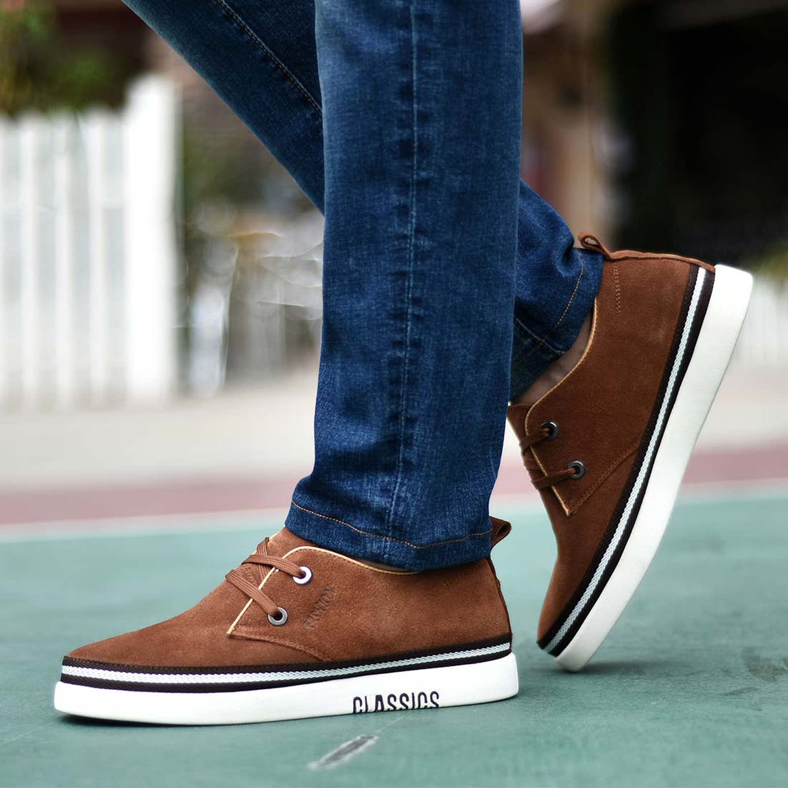 Men's Invisible Elevator Shoes for Height Increase - Nubuck Leather Lace-Up Dress Shoes | Comfortable & Stylish for Work, Dating & Formal Occasions