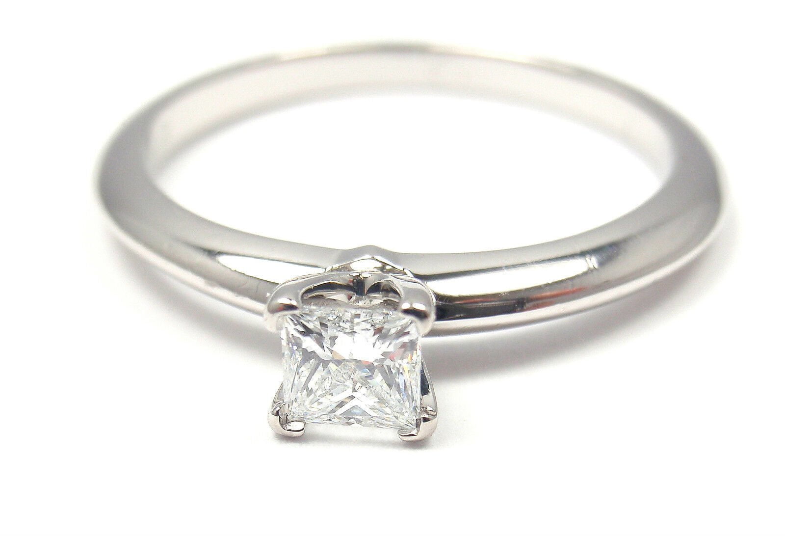 Tiffany & Co Platinum Square Cut Diamond Ring 0.22ct VS2 D Color Triple Excellent - Elegant Engagement Ring for Women, Perfect for Proposals, Anniversaries & Special Occasions