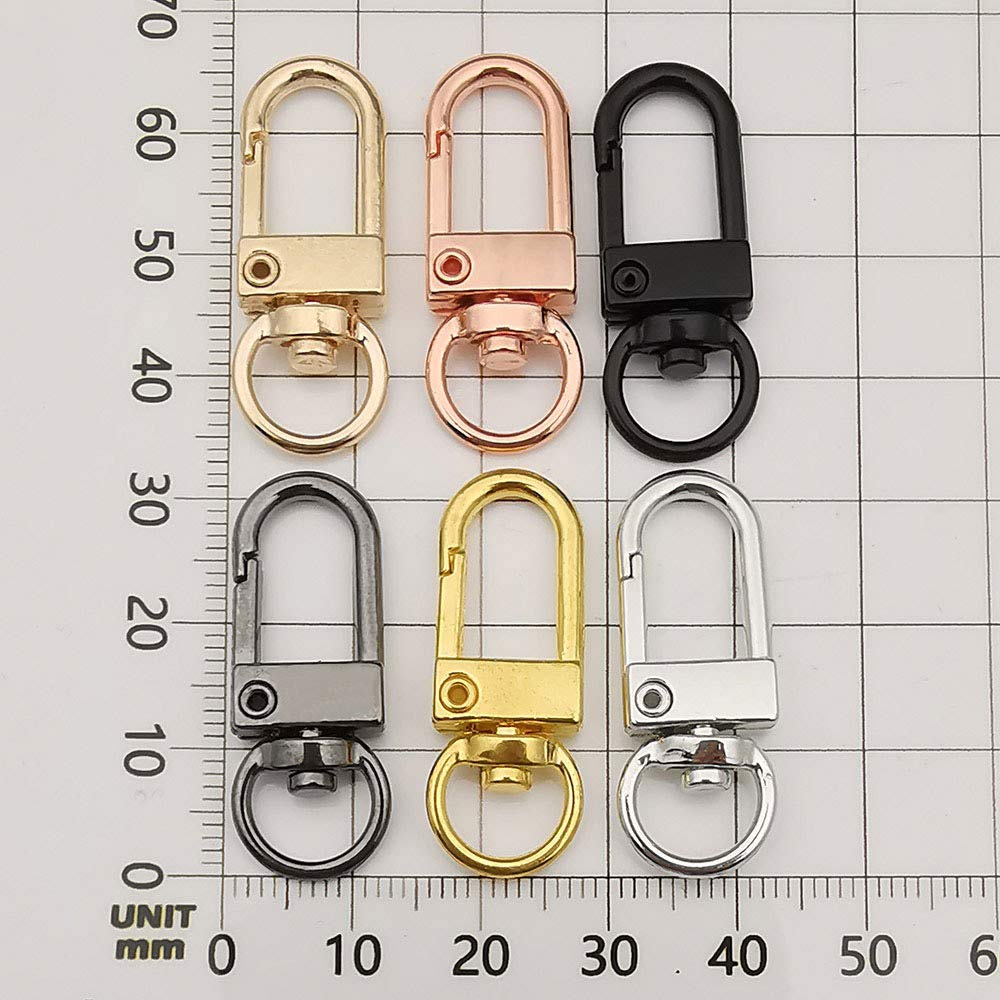 24pcs Lobster Claw Clasps for Keychains, Jewelry & DIY Crafts - Metal Swivel Hooks