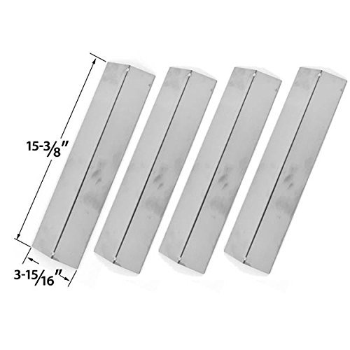 Stainless Steel BBQ Gas Grill Repair Kit for Grill King 810-9325-0 & Brinkmann 810-1420-0 - 4 Burners, 4 Heat Plates & Porcelain Steel Grates - Perfect for Outdoor Cooking, Backyard BBQs & Grill Maintenance